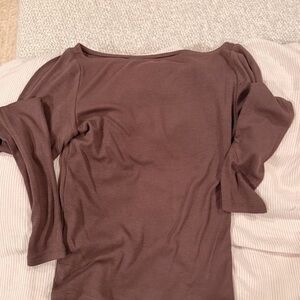 wild fable Ribbed Long Sleeve Top in Mauve